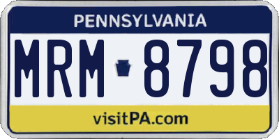PA license plate MRM8798