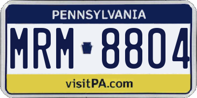 PA license plate MRM8804