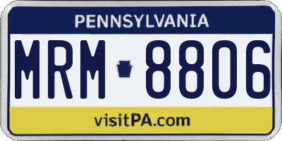 PA license plate MRM8806