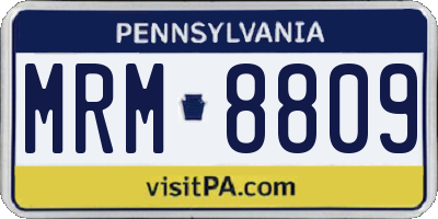 PA license plate MRM8809