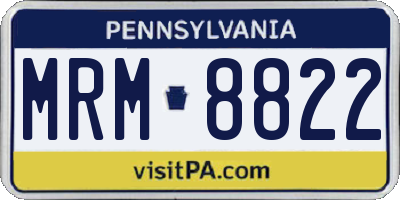 PA license plate MRM8822