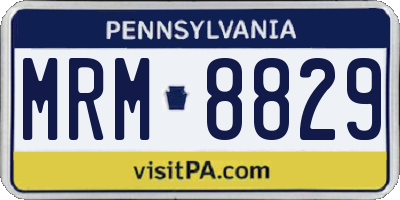 PA license plate MRM8829