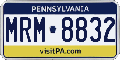PA license plate MRM8832