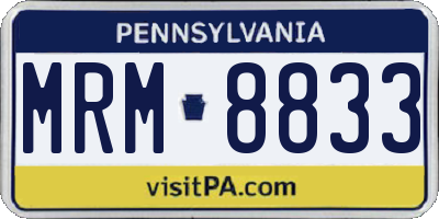 PA license plate MRM8833