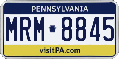 PA license plate MRM8845