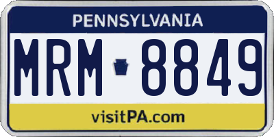 PA license plate MRM8849