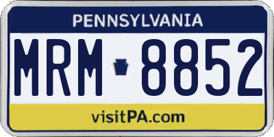 PA license plate MRM8852