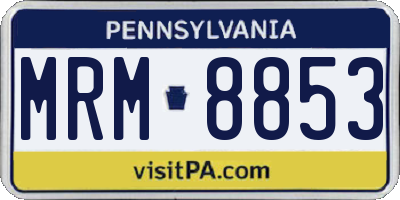 PA license plate MRM8853