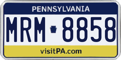 PA license plate MRM8858