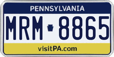 PA license plate MRM8865
