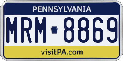 PA license plate MRM8869