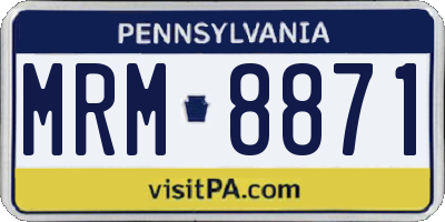 PA license plate MRM8871