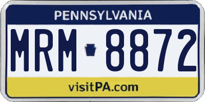 PA license plate MRM8872