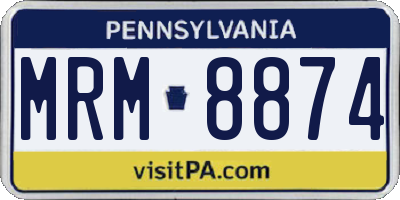 PA license plate MRM8874