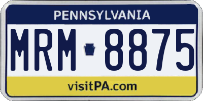 PA license plate MRM8875