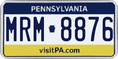 PA license plate MRM8876