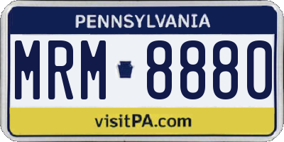 PA license plate MRM8880