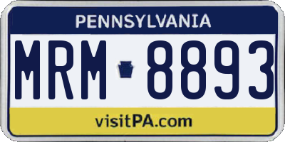 PA license plate MRM8893