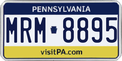 PA license plate MRM8895