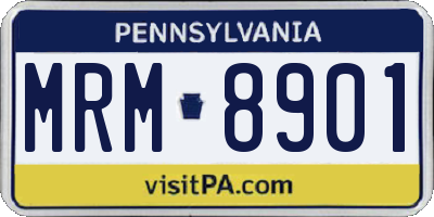 PA license plate MRM8901