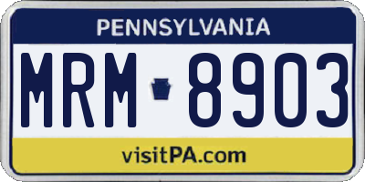 PA license plate MRM8903