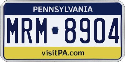 PA license plate MRM8904