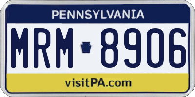 PA license plate MRM8906