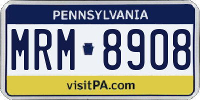 PA license plate MRM8908