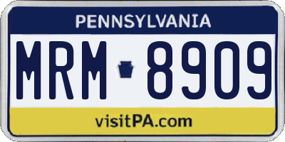PA license plate MRM8909