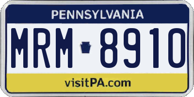 PA license plate MRM8910