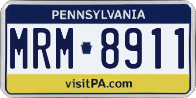 PA license plate MRM8911