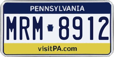 PA license plate MRM8912