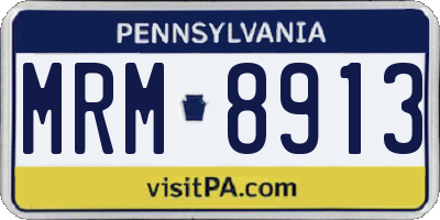 PA license plate MRM8913