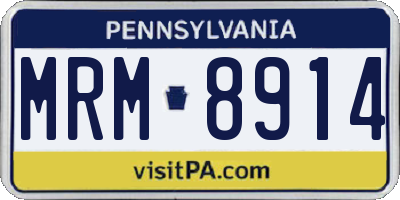 PA license plate MRM8914
