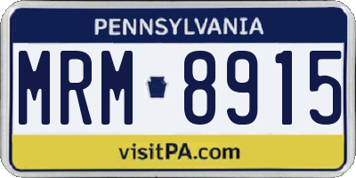PA license plate MRM8915