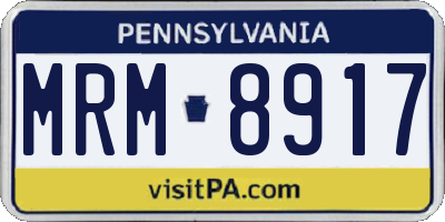 PA license plate MRM8917
