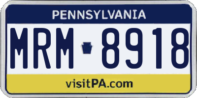 PA license plate MRM8918