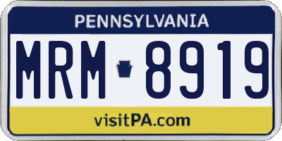 PA license plate MRM8919