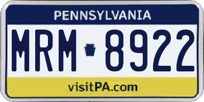 PA license plate MRM8922