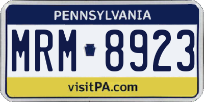 PA license plate MRM8923