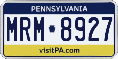 PA license plate MRM8927