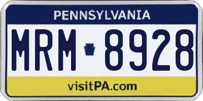 PA license plate MRM8928