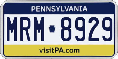 PA license plate MRM8929