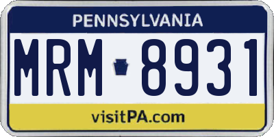 PA license plate MRM8931
