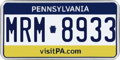 PA license plate MRM8933