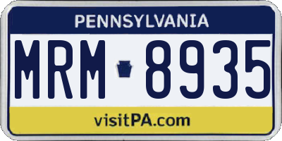 PA license plate MRM8935