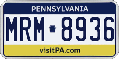 PA license plate MRM8936