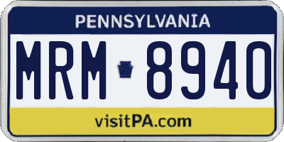 PA license plate MRM8940