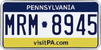 PA license plate MRM8945