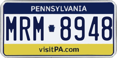 PA license plate MRM8948